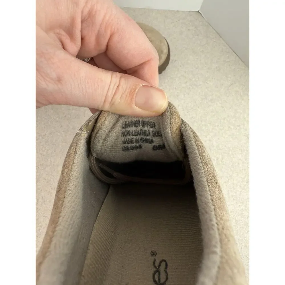 Women’s Wimzees Tan Shoes Lace Up Sued Leather Flat Comfort Size 6‎